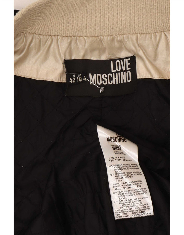 Moschino Γυναικείο Bomber Jacket UK 14 Large Gold Colourblock Polyester