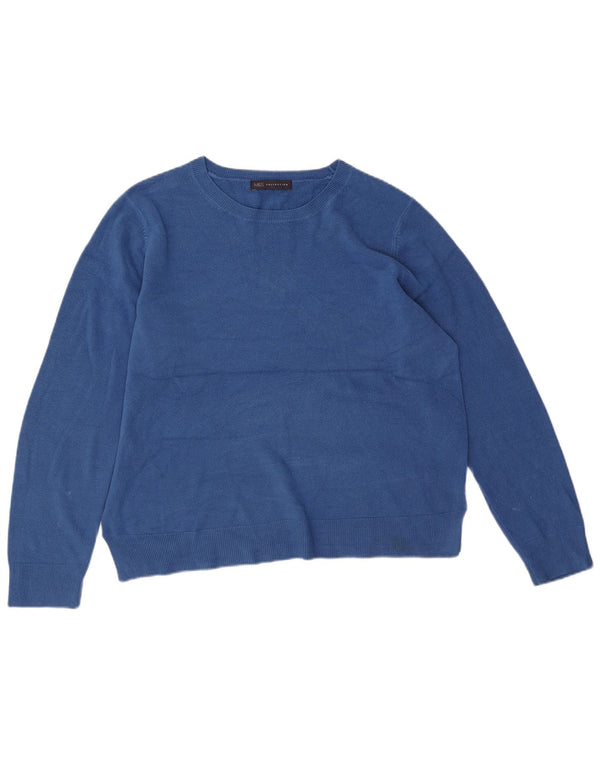 Marks & Spencer Γυναικείο πουλόβερ με λαιμό σκάφος UK 18 XL μπλε ακρυλικό