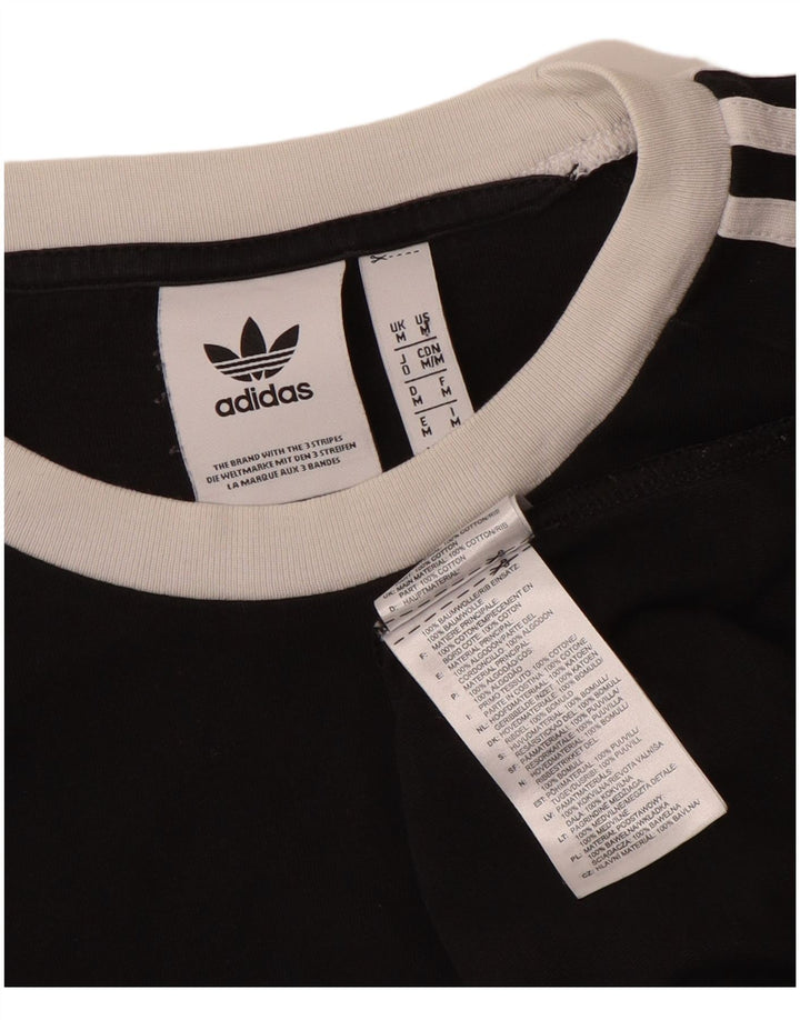 Ανδρικό T-Shirt Adidas Τοπ μεσαίο μαύρο βαμβακερό