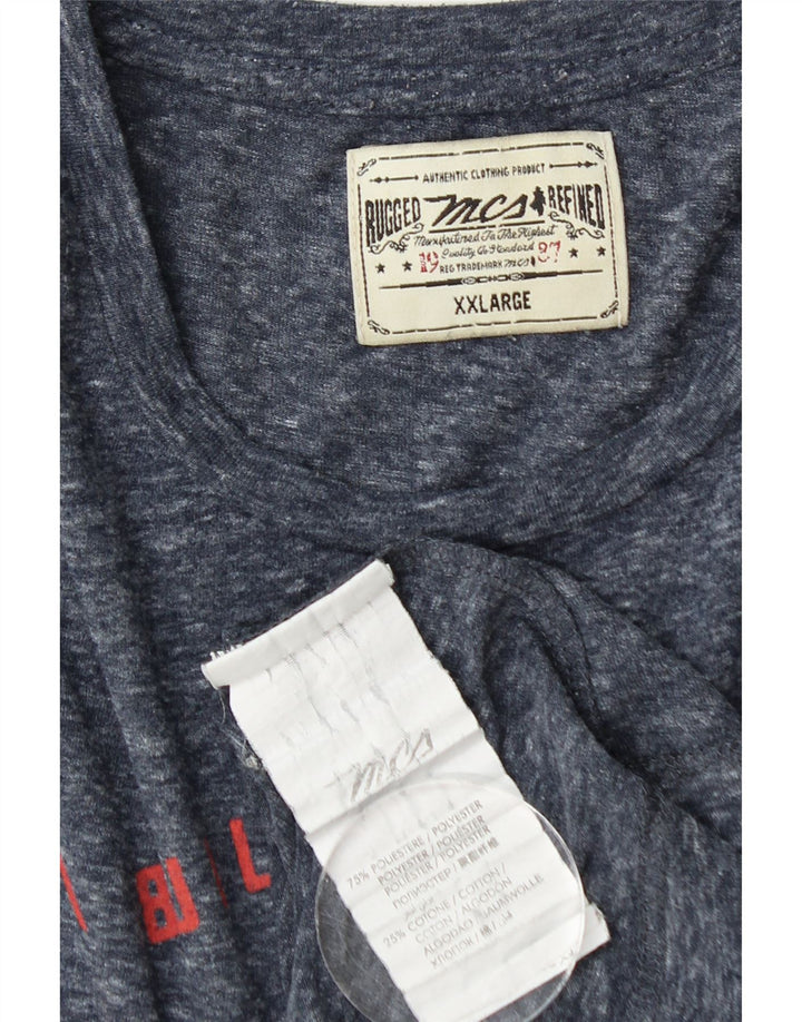 Ανδρικό γραφικό μπλουζάκι Marlboro Classics Top 2XL Navy Blue Flecked Polyester
