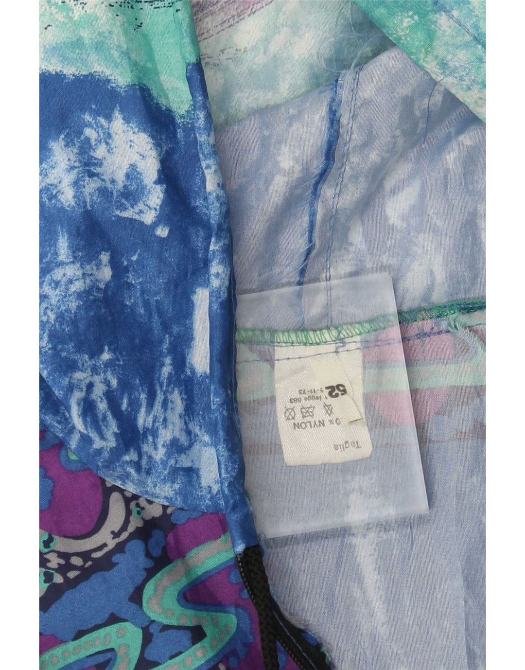 Vintage Ανδρικό Abstract Pattern με κουκούλα μπουφάν βροχής IT 52 XL Πολύχρωμο