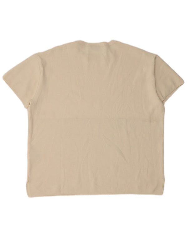 Zara Γυναικείο T-Shirt Top UK 14 Medium Off White Viscose