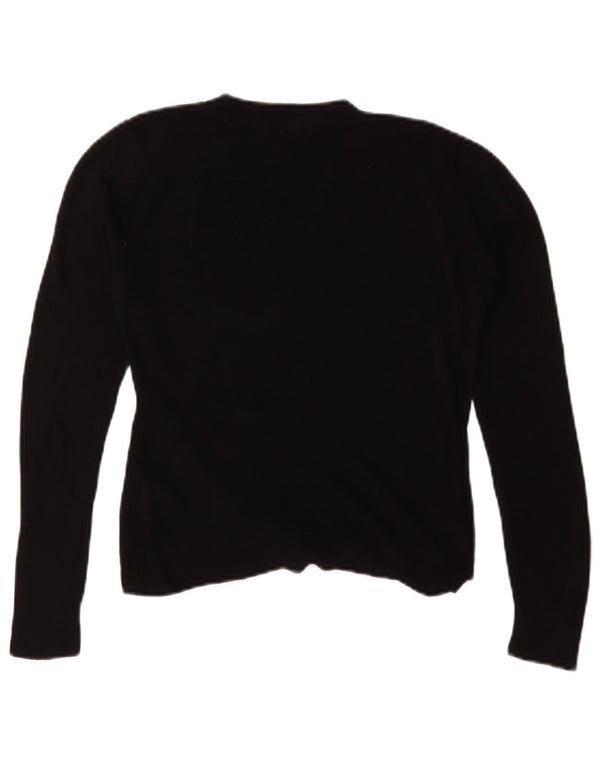 Topshop Womens Crop Oversized Top μακρυμάνικο UK 10 Μικρή μαύρη βισκόζη