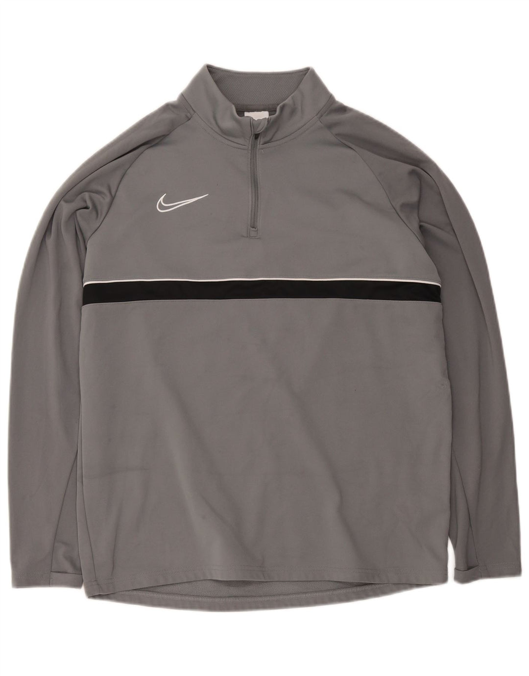 Ανδρική φόρμα πουλόβερ με φερμουάρ Nike Dri Fit Top μεγάλο γκρι χρώμα