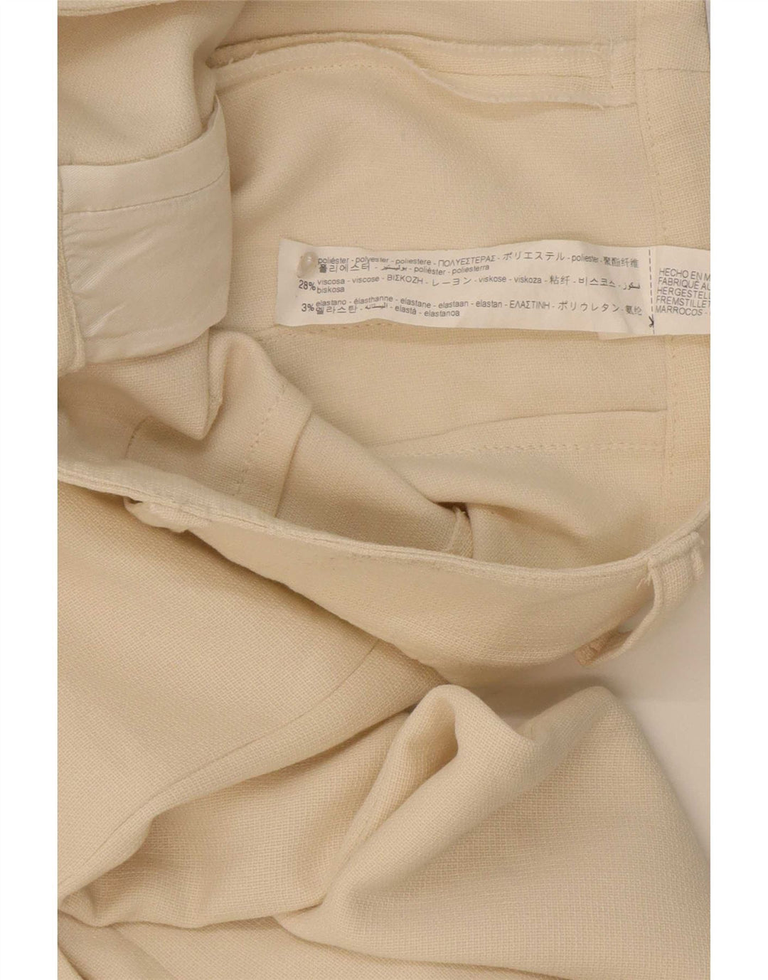 Zara Γυναικείο ίσιο casual παντελόνι Medium W32 L33 Off White Polyester