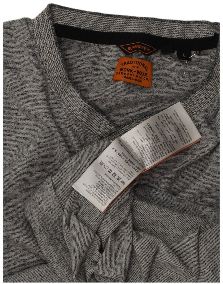 Ανδρικό T-Shirt SUPERDRY Top Large Grey Flecked Cotton
