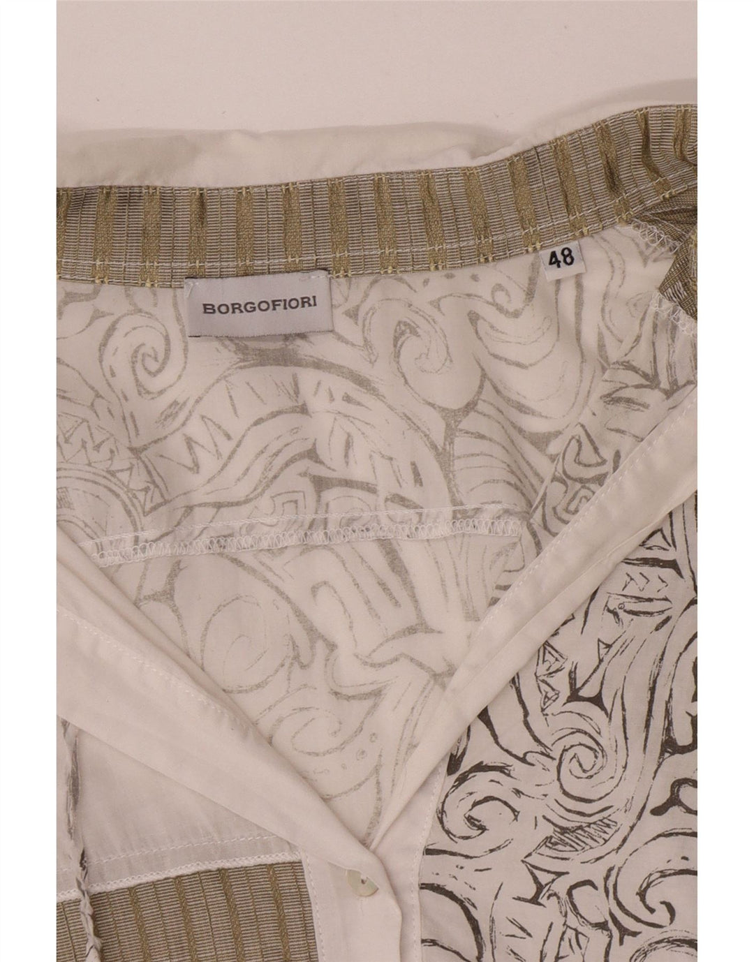 Borgofiori Γυναικείο Πουκάμισο 3/4 Μπλούζα IT 48 XL Λευκό Patchwork