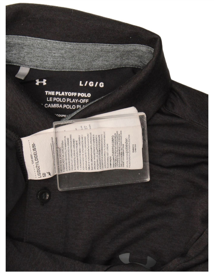 Under Armour Ανδρικό Πόλο Μπλουζάκι Μεγάλο Μαύρο Πολυεστέρα