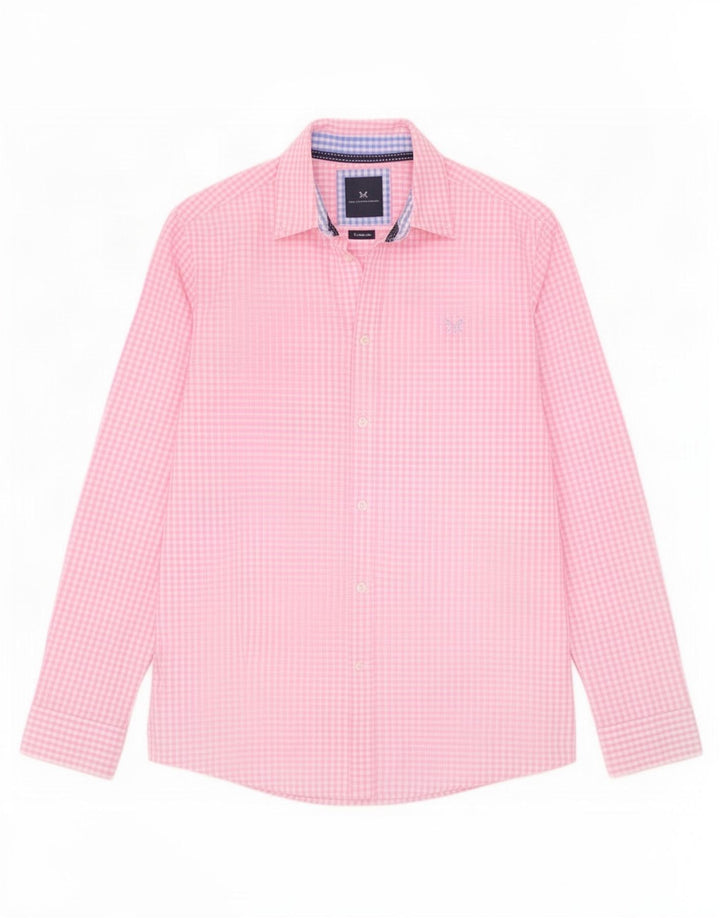 Ανδρικό πουκάμισο Crew Clothing Classic Fit, μεσαίο ροζ βαμβακερό Gingham
