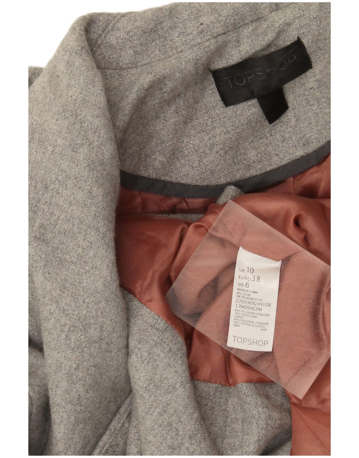 Topshop Γυναικείο Μπουφάν UK 10 Μικρό Γκρι Πολυεστέρας