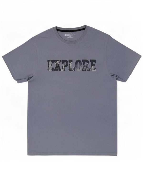 Ανδρικό γραφικό T-Shirt Mountain Warehouse Top μεγάλο μπλε βαμβακερό