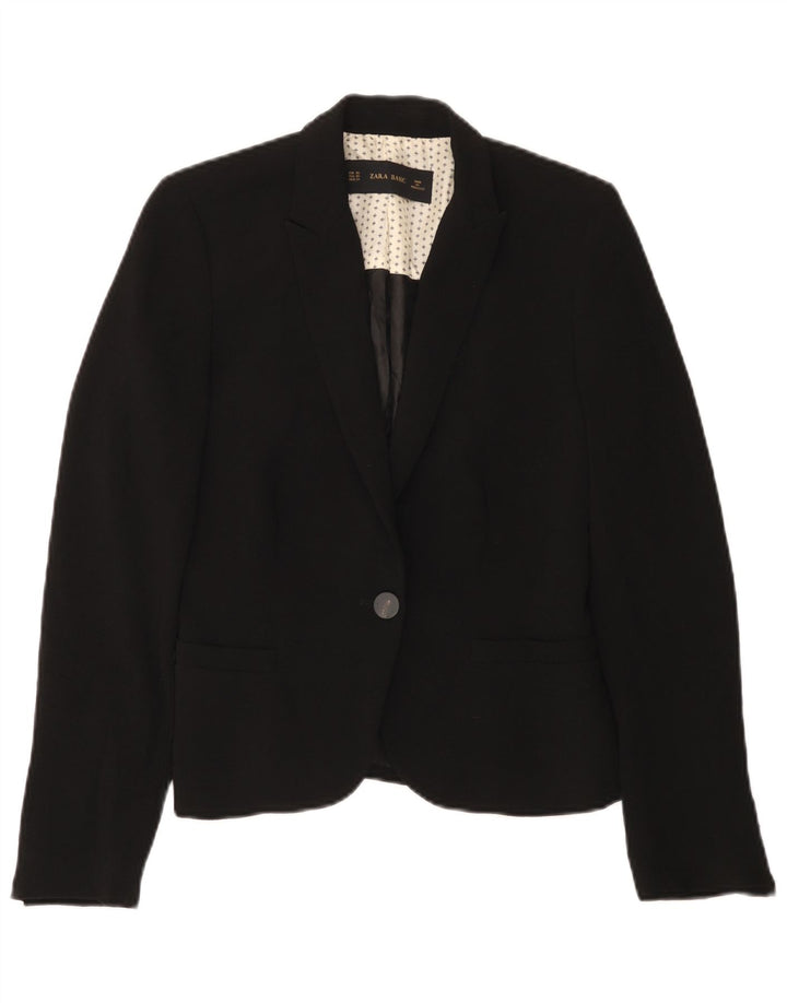 Zara Γυναικείο Μπουφάν Blazer UK 6 XS Μαύρο με 1 κουμπί