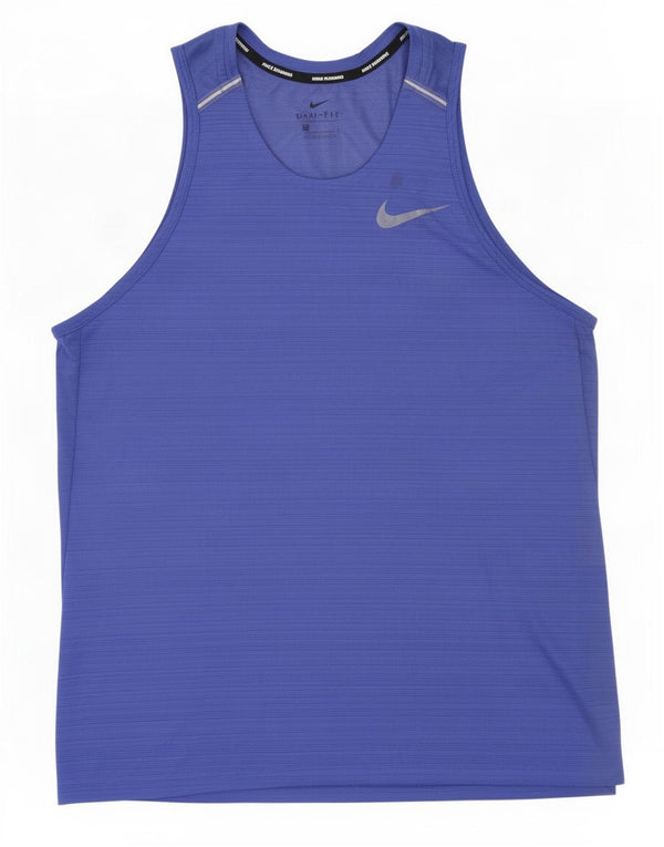 Ανδρικό φανελάκι Nike Dri Fit Large Blue Pinstripe Polyester