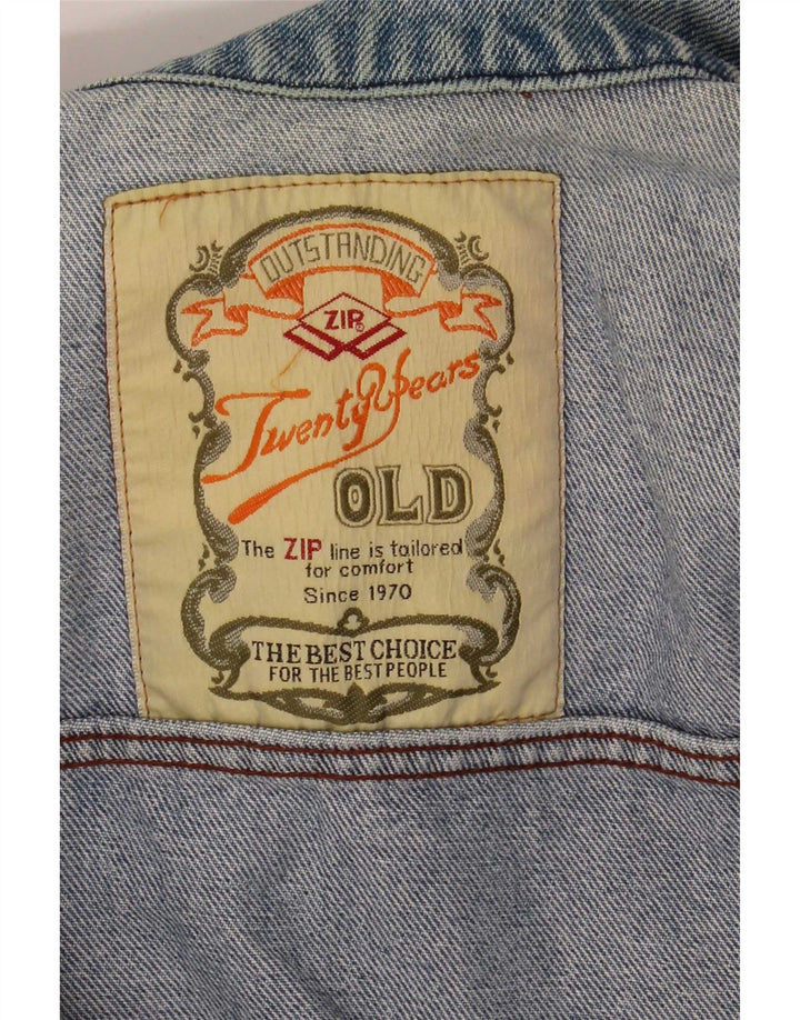 Vintage Ανδρικό Τζιν Μπουφάν UK 14 Medium Blue Floral