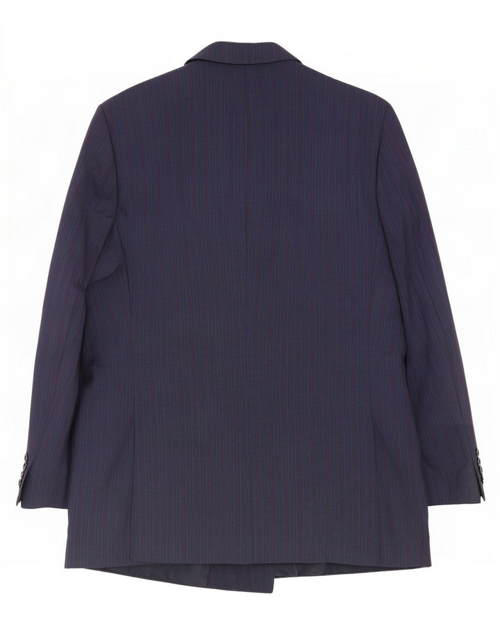 Monti Ανδρικό μπουφάν Blazer με διπλό στήθος IT 56 3XL Navy Blue ριγέ μαλλί