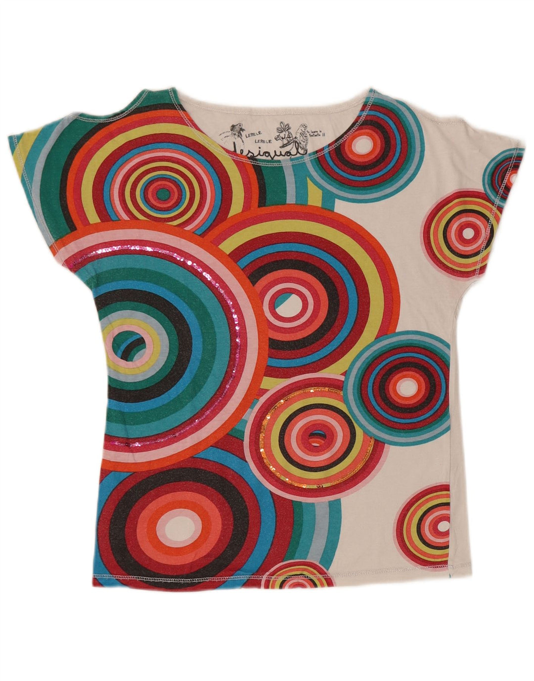 DESIGUAL Κοριτσίστικο T-Shirt 11-12 ετών πολύχρωμο γεωμετρικό