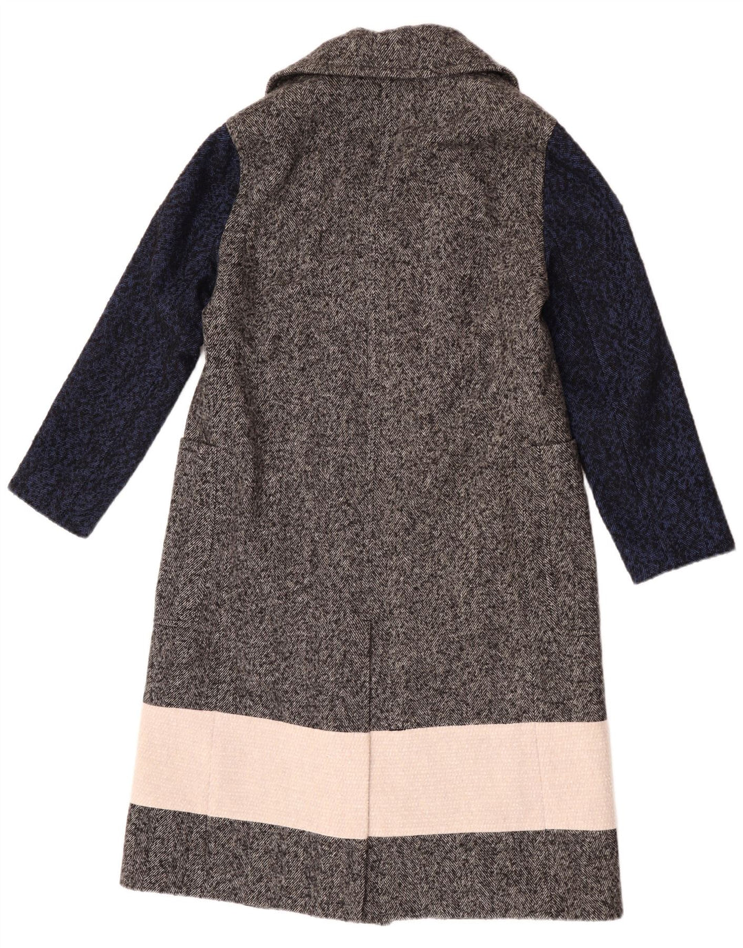 French Connection Γυναικείο παλτό με διπλό στήθος UK 6 XS Grey Colourblock