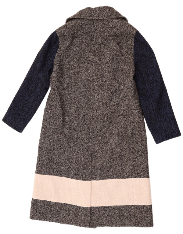 French Connection Γυναικείο παλτό με διπλό στήθος UK 6 XS Grey Colourblock
