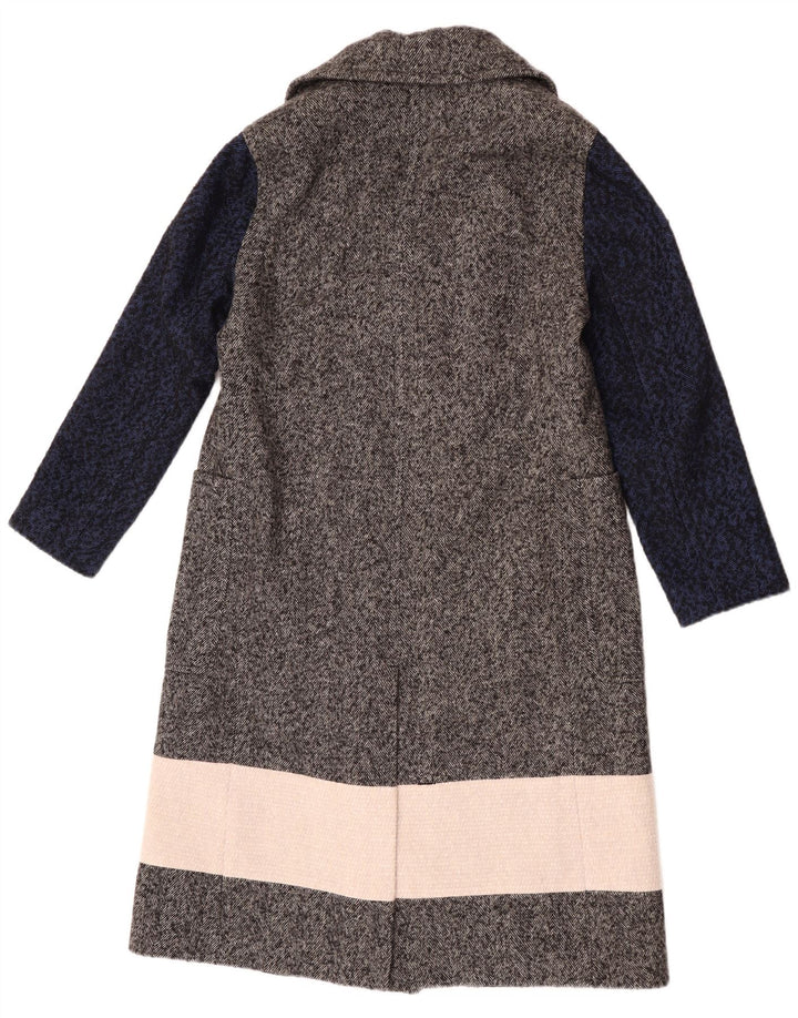 French Connection Γυναικείο παλτό με διπλό στήθος UK 6 XS Grey Colourblock