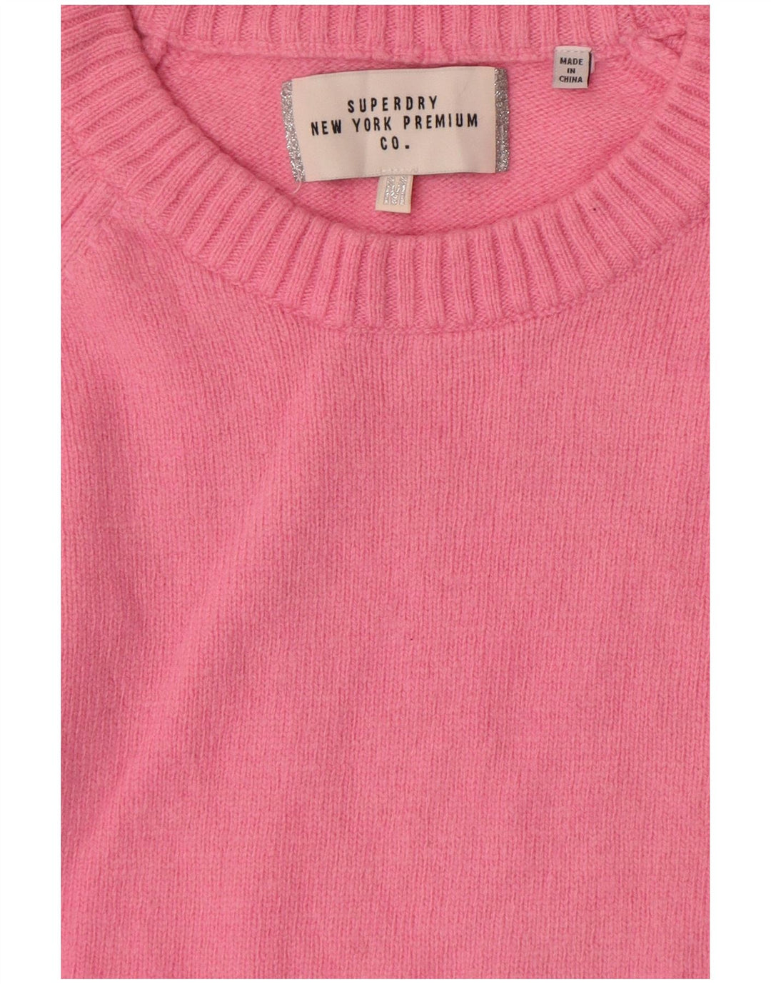 Superdry Γυναικείο πουλόβερ με λαιμόκοψη UK 14 Medium Pink