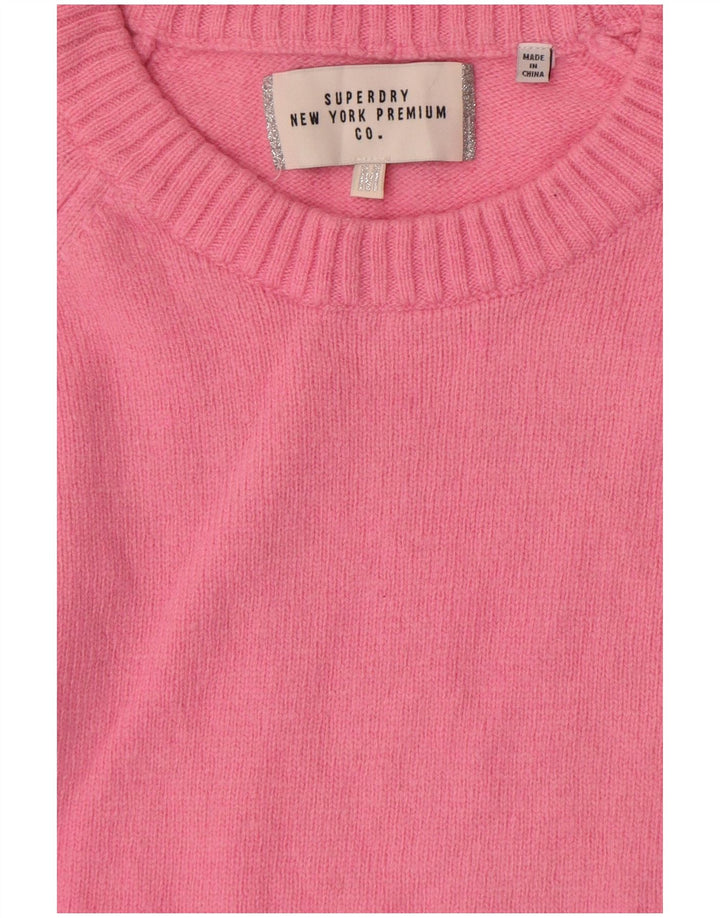 Superdry Γυναικείο πουλόβερ με λαιμόκοψη UK 14 Medium Pink