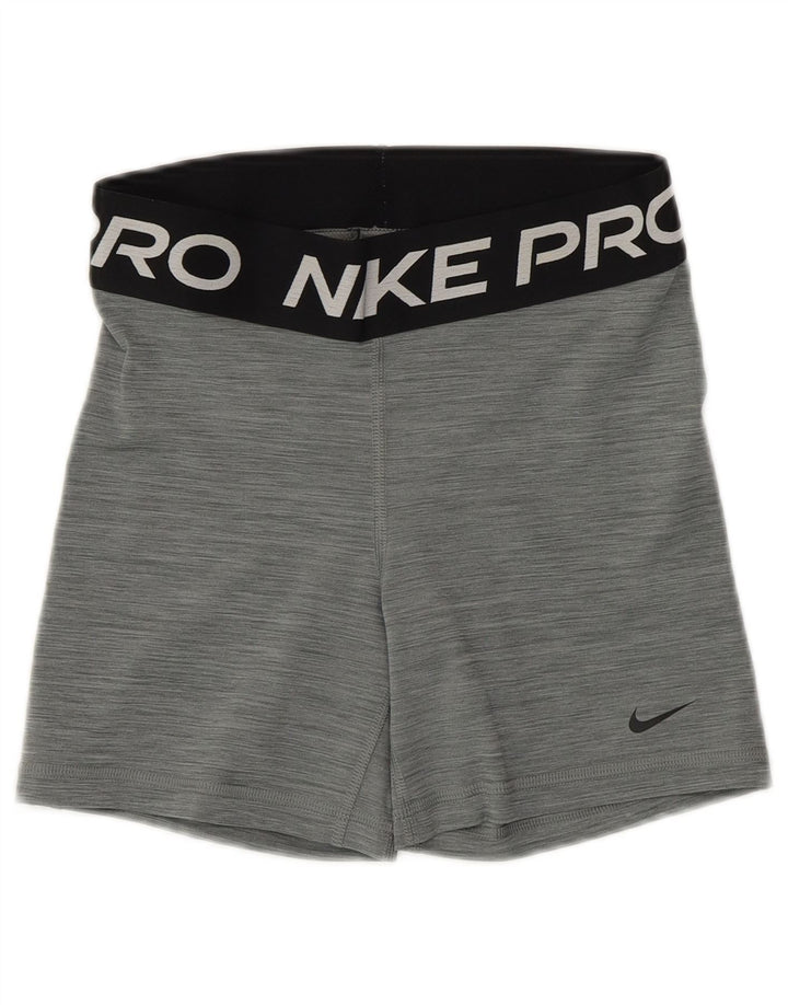 Γυναικεία γραφικά αθλητικά σορτς NIKE Dri Fit UK 10 Small Grey Polyester