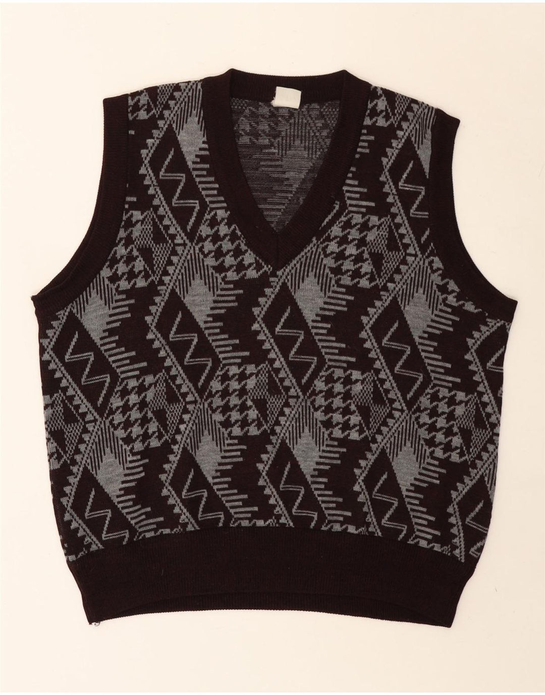 Vintage ανδρικό γιλέκο Tank Top Large Black Geometric