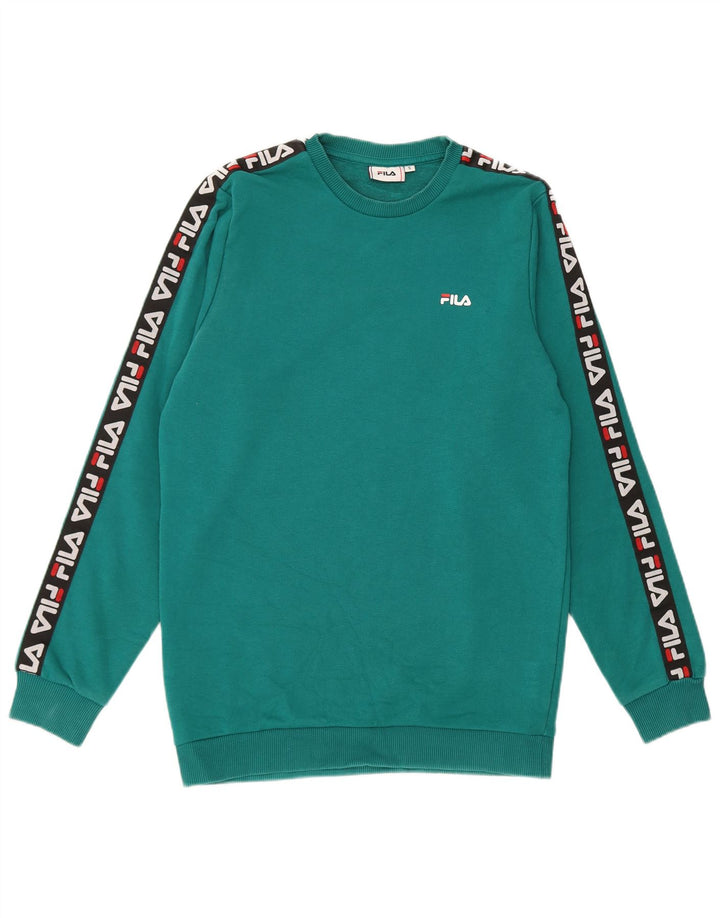 Ανδρικό γραφικό φούτερ Fila Jumper Μικρό πράσινο βαμβακερό