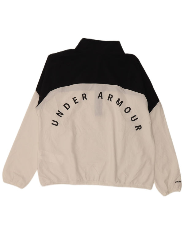 UNDER ARMOUR Womens Pullover Tracksuit Top UK 16 Large White Colourblock