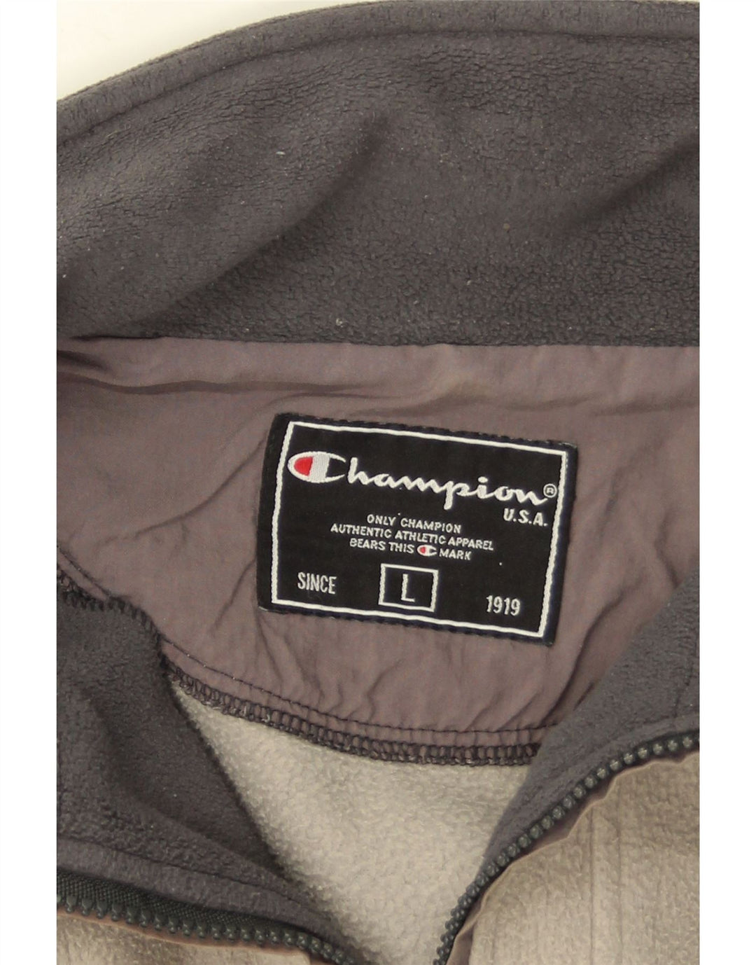 Champion Ανδρικό φερμουάρ Fleece Jumper με μεγάλο γκρι χρώμα