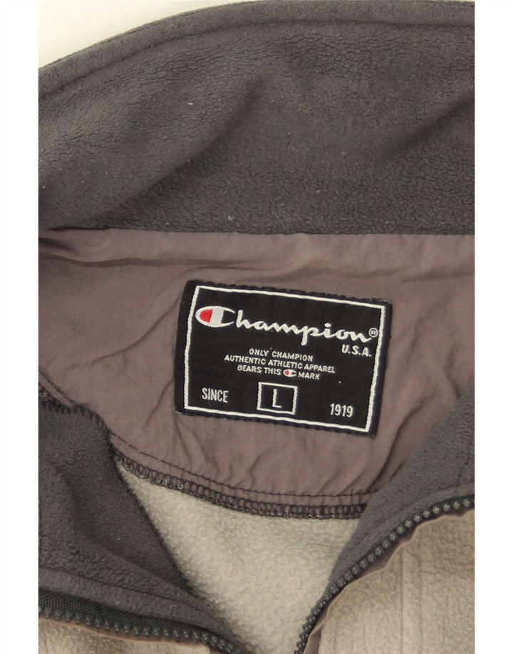 Champion Ανδρικό φερμουάρ Fleece Jumper με μεγάλο γκρι χρώμα