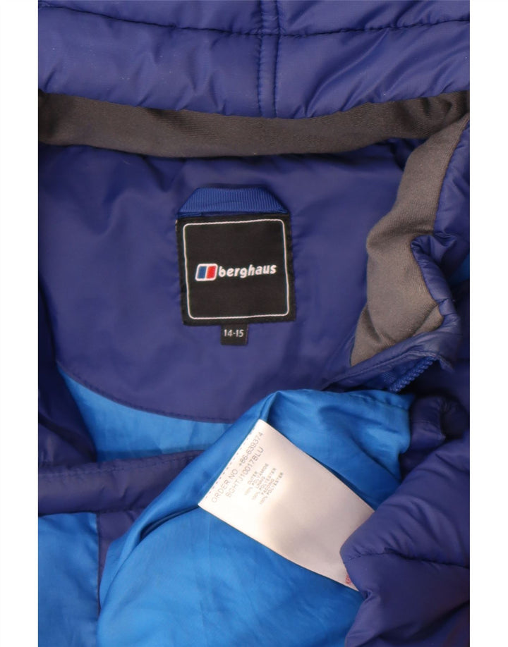 Μπουφάν Berghaus Boys με κουκούλα με επένδυση 14-15 ετών μπλε πολυαμίδιο