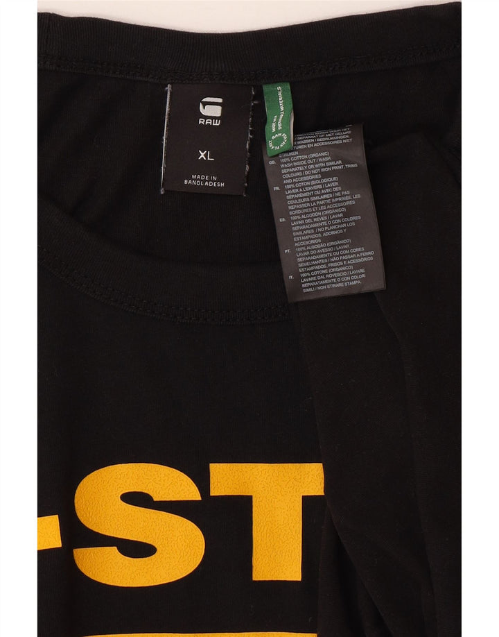 G-STAR Ανδρικό γραφικό T-Shirt Top XL Μαύρο βαμβακερό