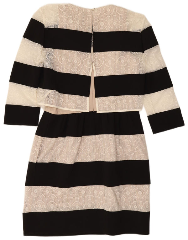 Karen Millen Γυναικείο φόρεμα με μανίκια 3/4 UK 10 μικρό μαύρο ριγέ