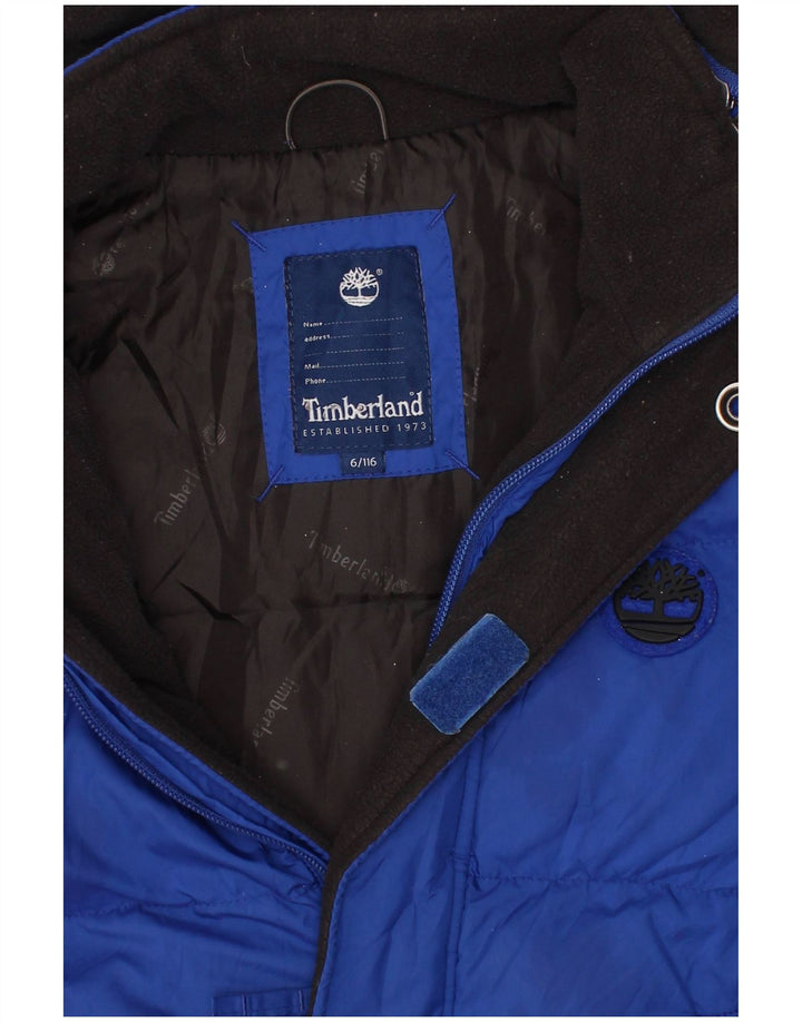 TIMBERLAND Μπουφάν με κουκούλα για αγόρια με επένδυση 5-6 ετών Μπλε Πολυεστέρας