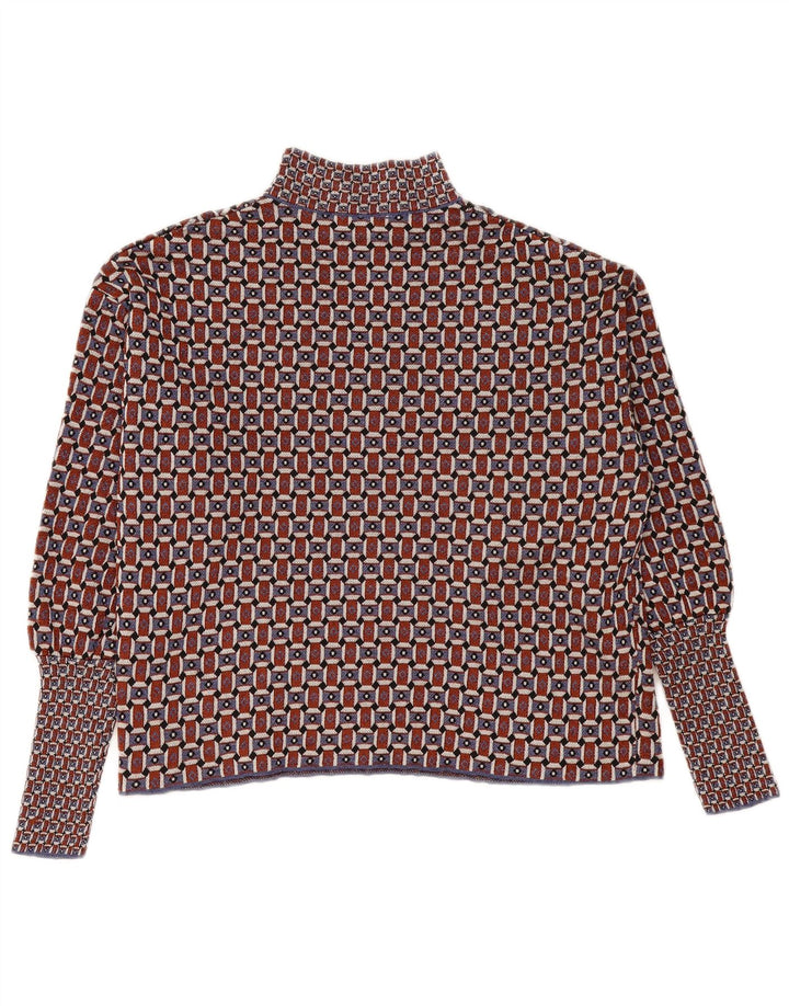 ZARA Γυναικείο πουλόβερ με λαιμόκοψη μεγάλου μεγέθους χελώνας UK 10 Small Burgundy