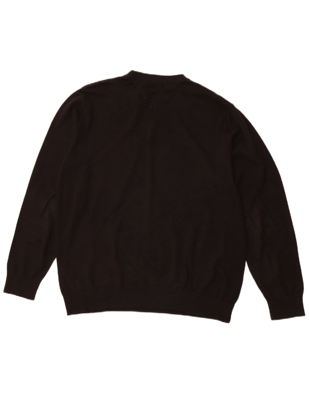 TOMMY HILFIGER Ανδρικό πουλόβερ με λαιμόκοψη V-λαιμόκοψη μεγάλο μαύρο βαμβακερό