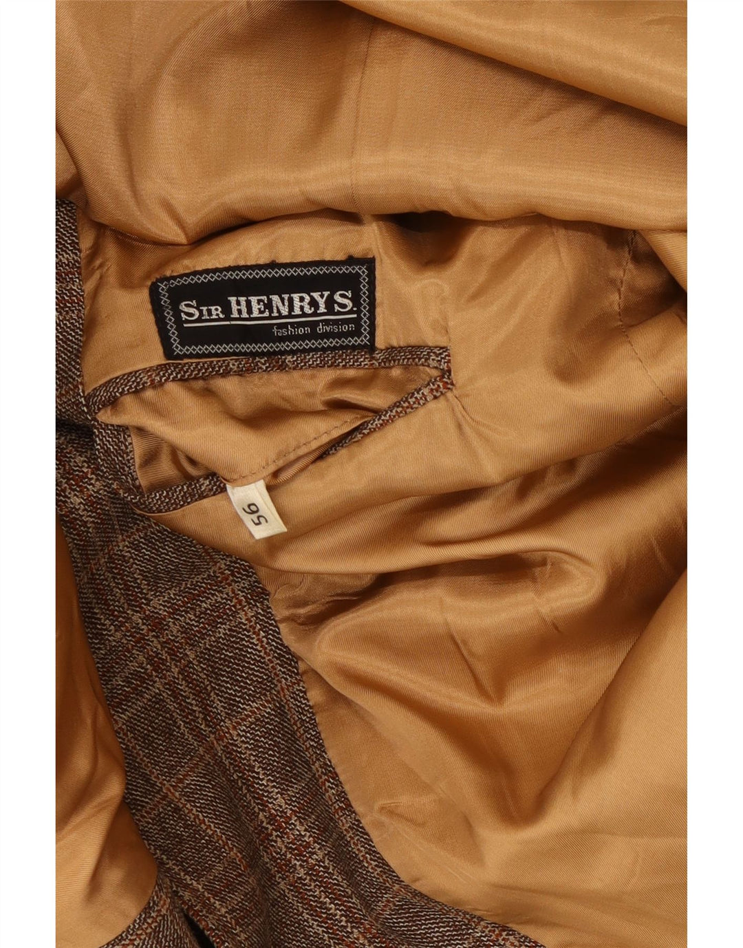 Sir Henry's ανδρικό σακάκι σακάκι με 2 κουμπιά UK 40 Large Brown Check