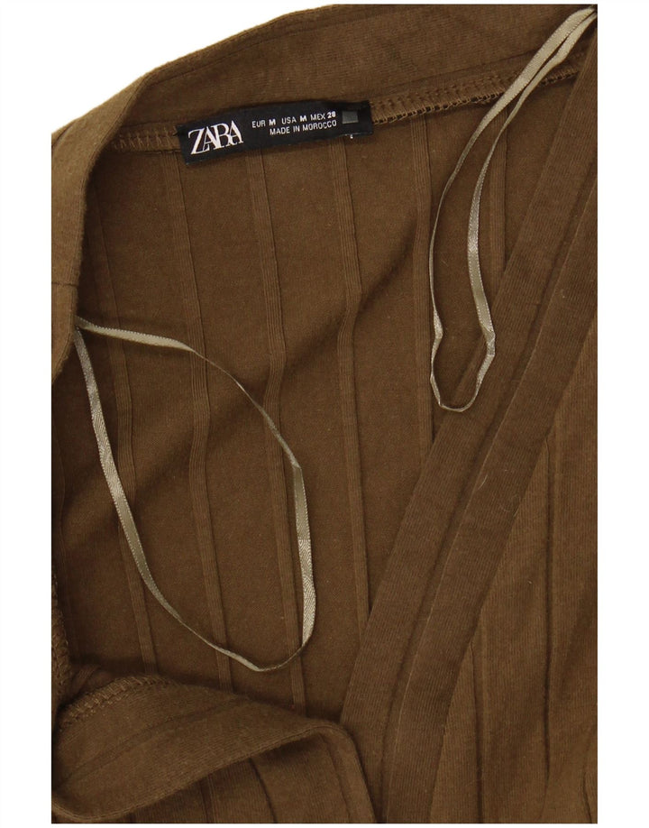 Zara Γυναικείο μακρυμάνικο Maxi Φόρεμα UK 12 Medium Khaki