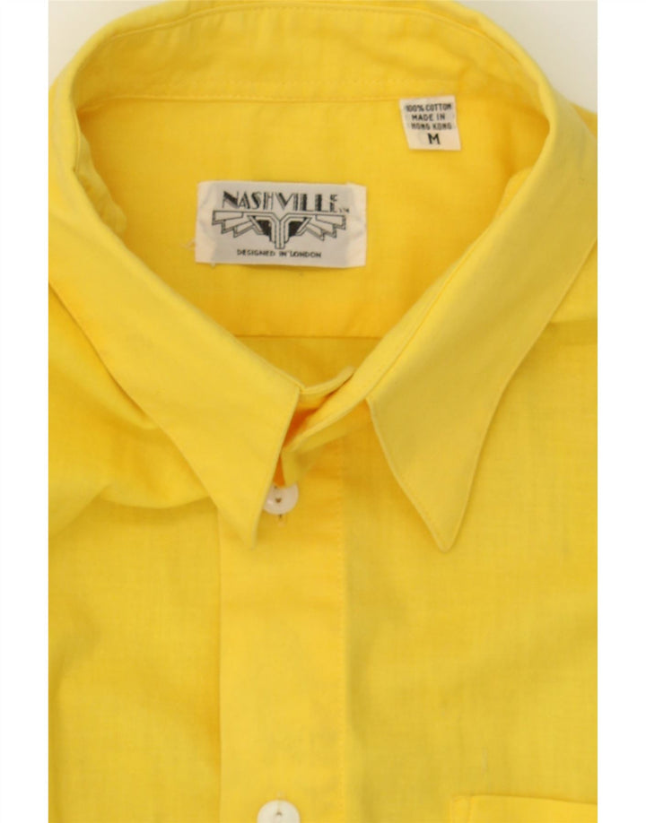 NASHVILLE Mens Shirt Medium Yellow Cotton Vintage Nashville and Second-Hand Nashville from Messina Hembry 