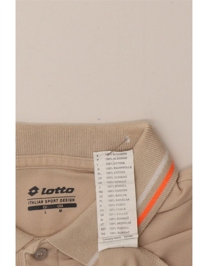 Lotto Ανδρικό Πόλο Μπλουζάκι Μεγάλο Μπεζ βαμβακερό