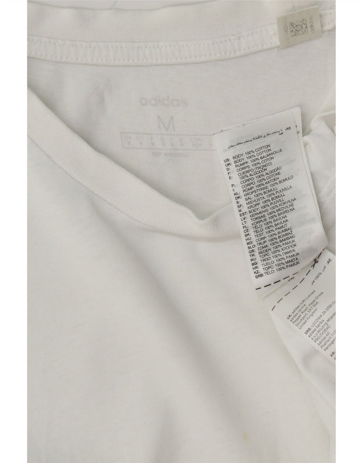 ADIDAS Mens T-Shirt Top Medium White Cotton Vintage Adidas and Second-Hand Adidas from Messina Hembry 