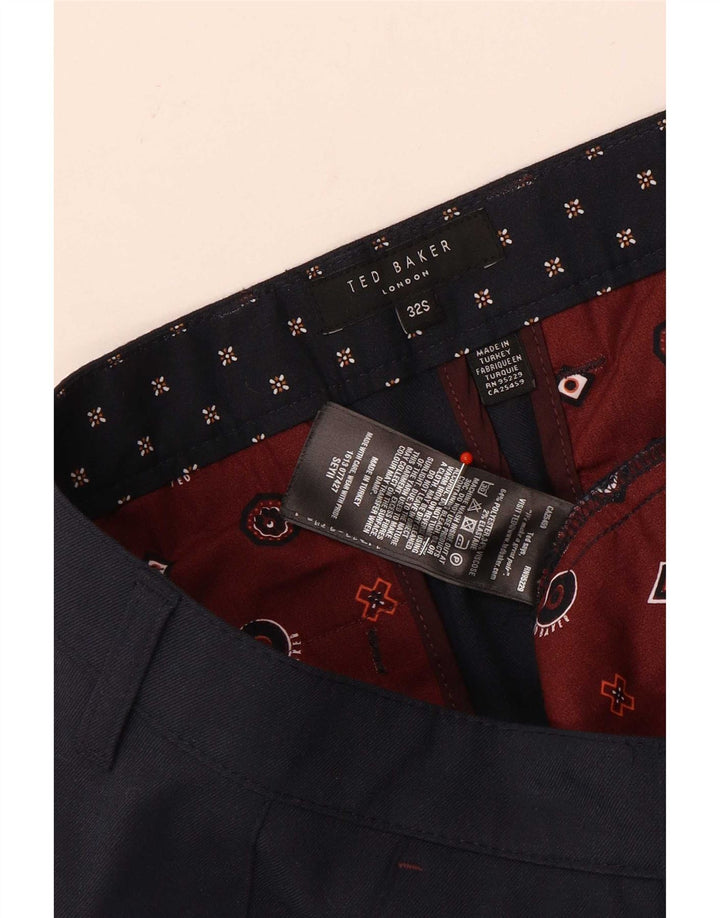 Ανδρικό ίσιο παντελόνι Ted Baker W32 L30 Navy Blue Polyester