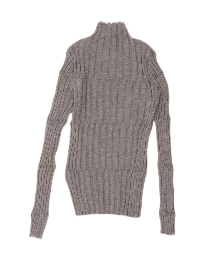 Zara Γυναικείο πουλόβερ με λαιμό χελώνα UK 12 Medium Grey Polyester
