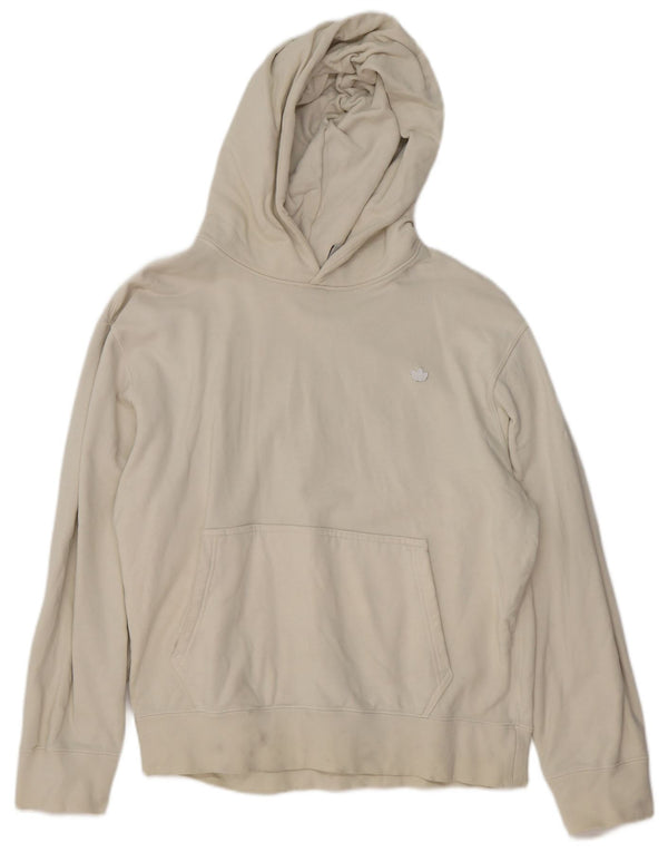 ADIDAS Γυναικείο φούτερ με κουκούλα UK 14 Βαμβακερό μεσαίο ανοιχτό λευκό