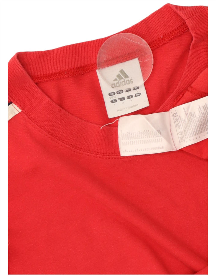 Ανδρικό T-Shirt ADIDAS Top UK 34/36 Small Red Cotton
