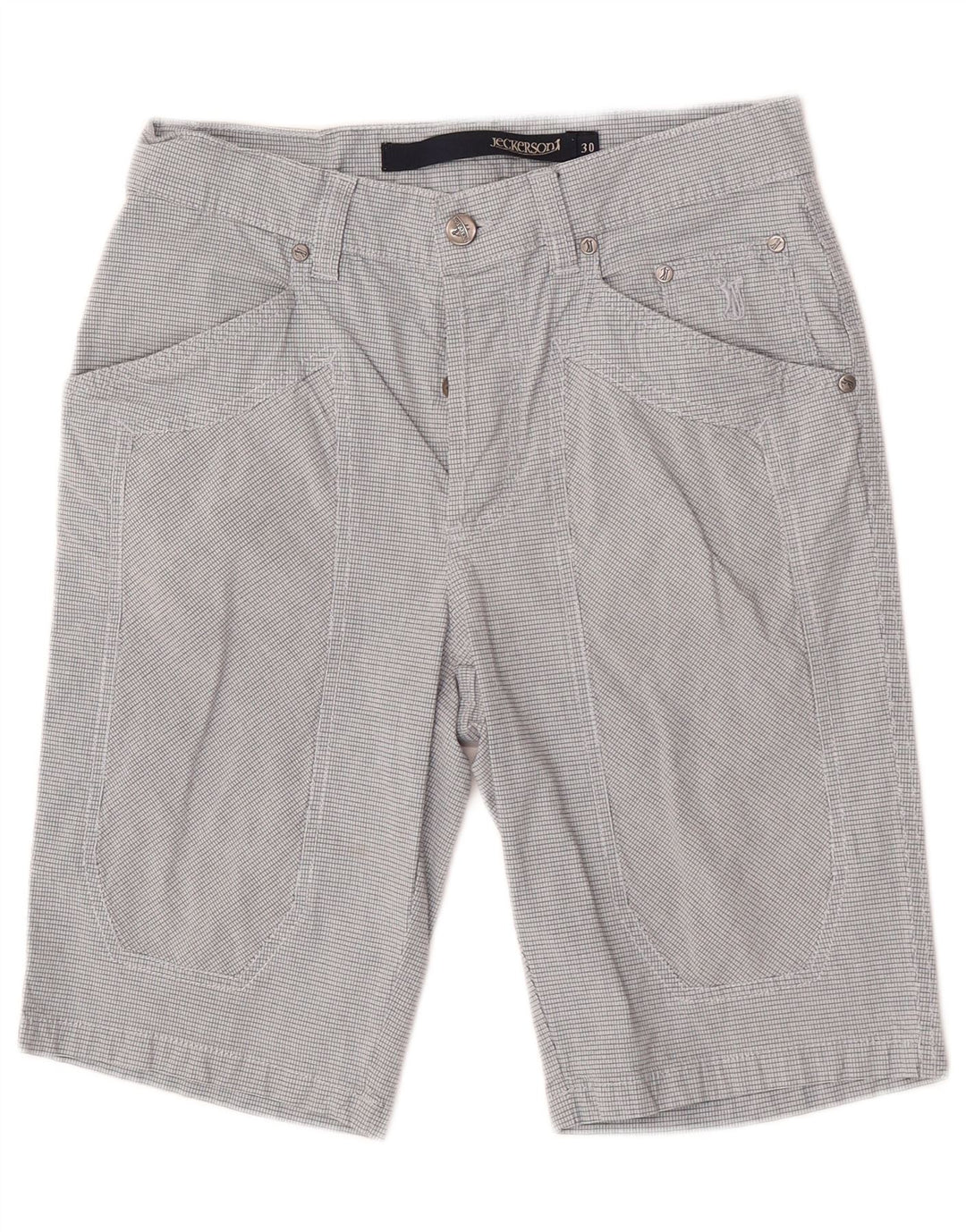 Jeckerson Ανδρική Βερμούδα W30 Medium Blue Καρό Βαμβακερό