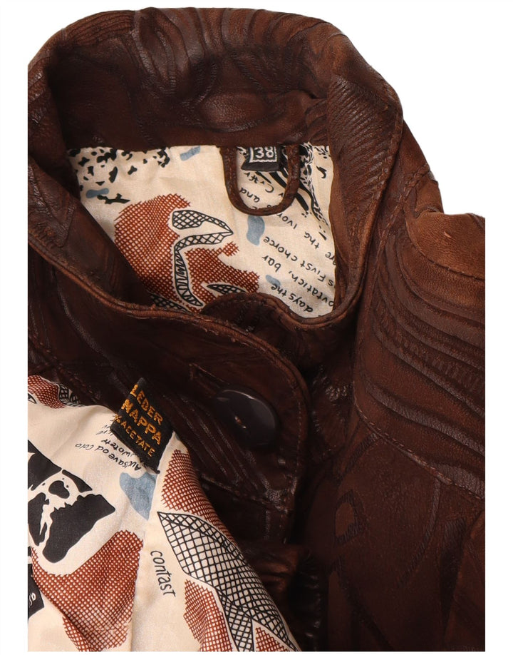 Vintage Γυναικείο Abstract Pattern Oversized μπουφάν EU 38 Μεσαίο καφέ