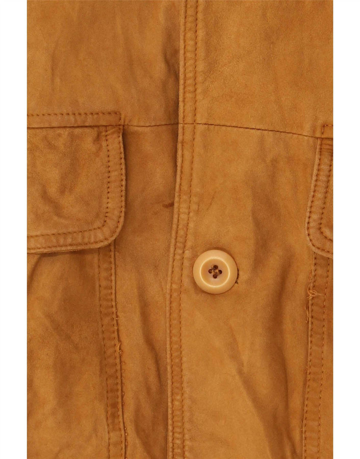 Vintage Ανδρικό Suede Bomber Jacket UK 38 Medium Beige