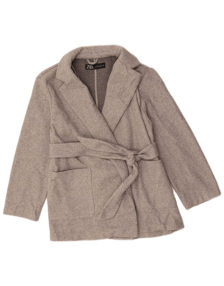 Zara Γυναικείο Σακάκι Μπλέιζερ UK 14 Medium Grey Polyester